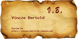 Vincze Bertold névjegykártya