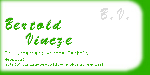 bertold vincze business card